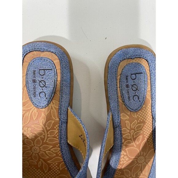 B.O.C Womens Blue Faux Leather Flip Flops Size 8 - Picture 9 of 16